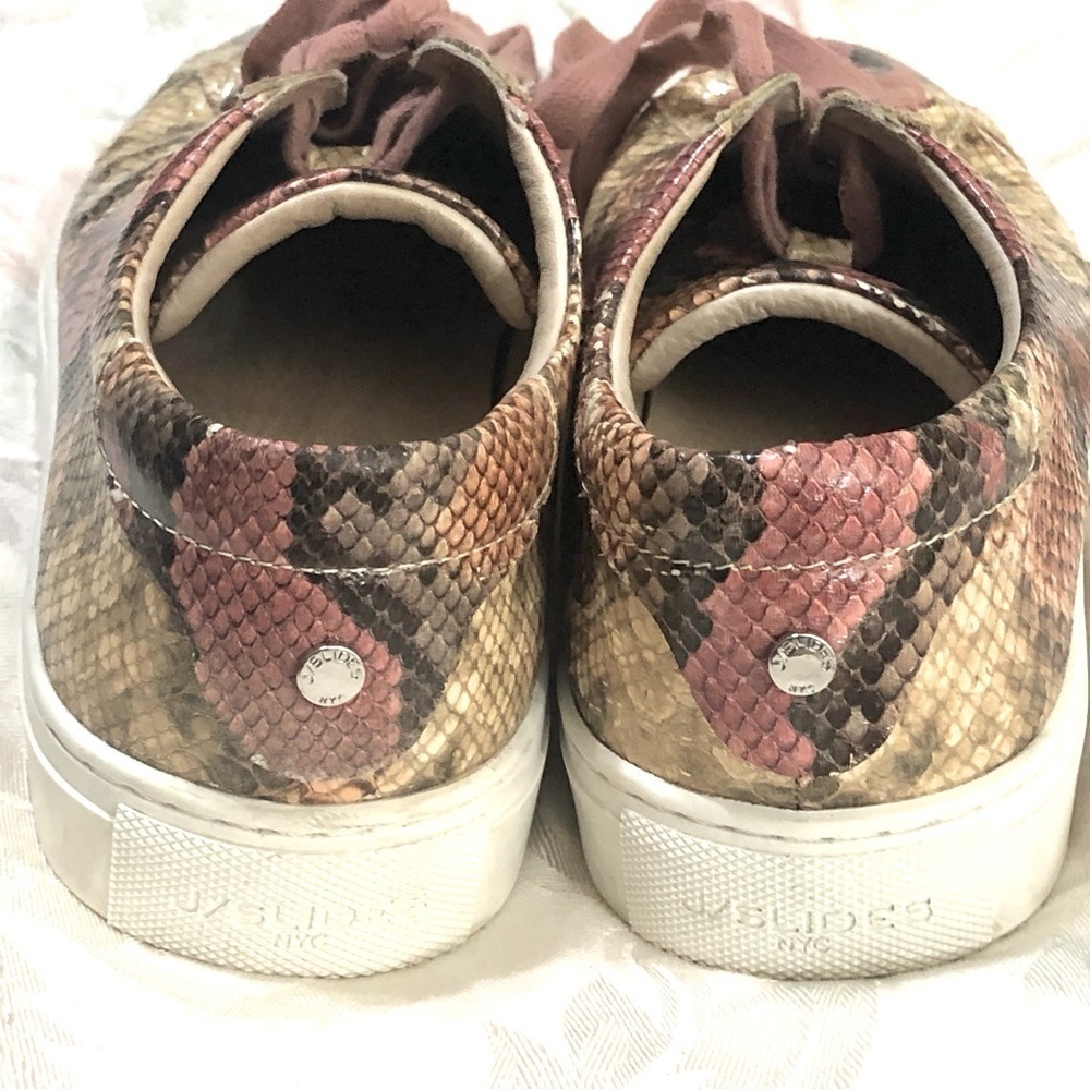 J/SLIDES - Lacee Snake Print Lace-Up Sneakers in Pink Multi size 9 - Picture 7 of 11